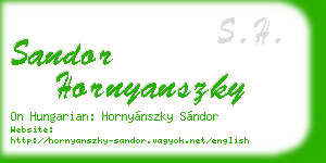 sandor hornyanszky business card