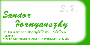 sandor hornyanszky business card